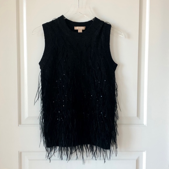 Michael Kors 2pc Feather Embellished Cashmere Set - Picture 3 of 8